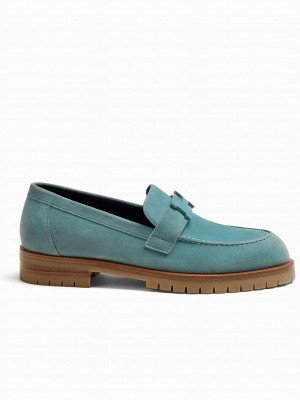 Hermes Women's Faubourg Loafer Blue