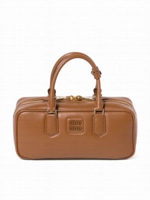 Miumiu Arcadie Leather Bag Coffee