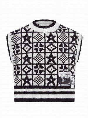 Christian Dior Women's Cropped Sweater Vest Black