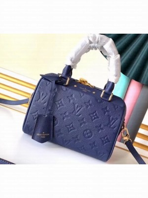 Louis Vuitton Monogram Empreinte Leather Speedy Bandouliere 20 Bag Blue