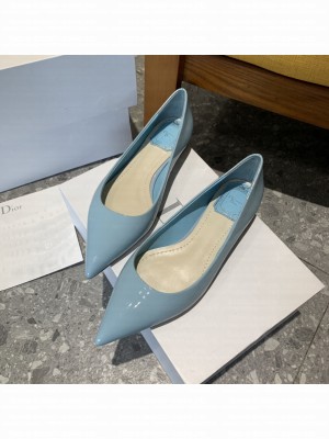 Christian Dior BALLERINA FLAT Sky Blue Patent Calfskin 2022 Collection