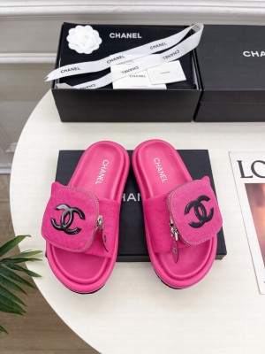 Chanel Canvas Pillow Slides Sandal with Zip Pouch Rose 2025