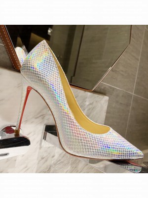 Christian Louboutin Iridescent Fabric Pump Silver 2021 Collection