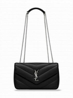 Saint Laurent LOULOU Small Quilted Lambskin Handbag Black