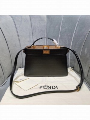 Fendi PEEKABOO ISEEU EAST-WEST leather bag 8BN323A black