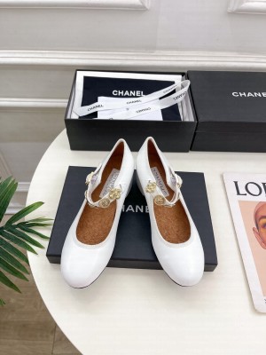 Chanel Mary Janes Lambskin 5.5cm Pump White
