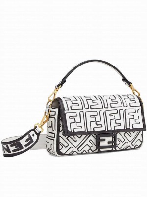 Fendi Nappa Leather FF Print Bag Black