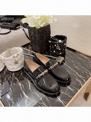 Chanel Embellished Loafers Shiny Lambskin Leather Spring/Summer 2021 Collection, Black