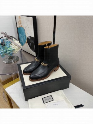 Gucci Women's Black GG Chain Ankle Boot 2021 Collection