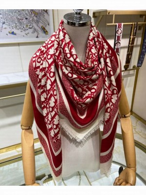 Christian Dior Women s Oblique Motif Square Scarf Mauve