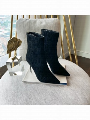 Balmain Women's 9.5cm Quilted Skye With Balmain Monogram Ankle Boots 2022 Collection 01