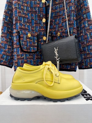 Jil sander Unisex 5cm Low-top leather Lace up boots Yellow