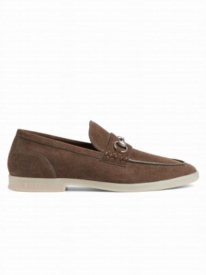 Gucci Men's Loafer With Horsebit 782672 Coffee