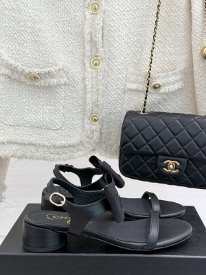 Chanel Sandals Lambskin black G46193 2025