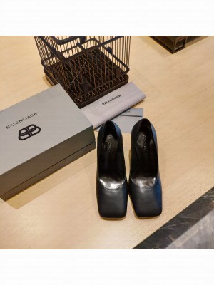 BALENCIAGA HEEL 8.5CM VOID D'ORSAY PUMPS LEATHER BLACK 2022