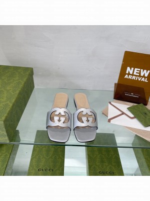 Gucci Women's Interlocking G cut-out slide sandal Collection 08