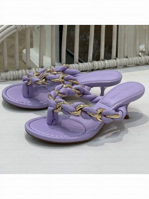 Bottega Veneta Dot Entwined Thong Sandals Purple  2021 Collection