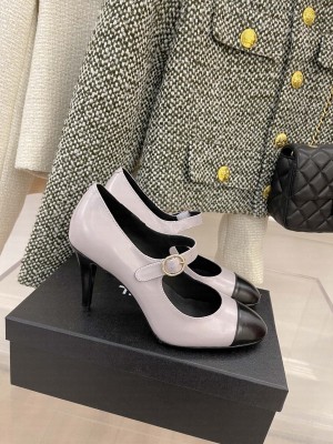 Chanel Heel 85mm Mary Janes Pumps Gray Spring 2022 Collection
