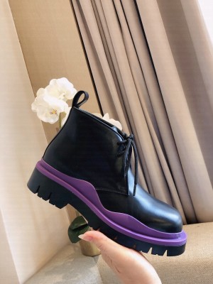Bottega Veneta Calfskin Lace-up ankle boots Black/Purple 2021 Collection