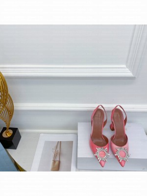 AMINA MUADDI HEEL 6.5CM BEGUM SLINGBACK PUMPS PATENT PINK 013 2021 Collection