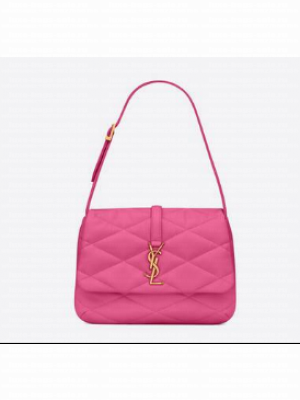 SAINT LAUREN LE 57 HOBO SHOULDER BAG IN QUILTED LAMBSKIN 698567 LIPSTICK FUCHSIA