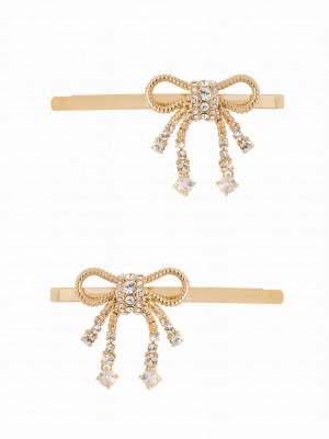 Miu Miu Crystal Hair Clips Golden