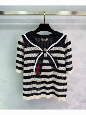Miumiu Women's Bow Knit Sweater Black