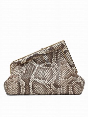 Fendi First Small Natural python Leather Bag 8BP129 Gray