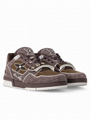 Louis Vuitton Unisex LV Trainer Sneaker 1ADE1X Dark Coffee