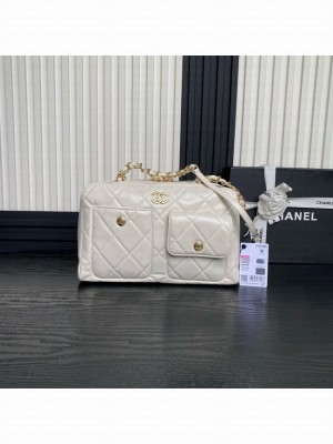 CHANEL CLUTCH WITH CHAIN AS4933 white