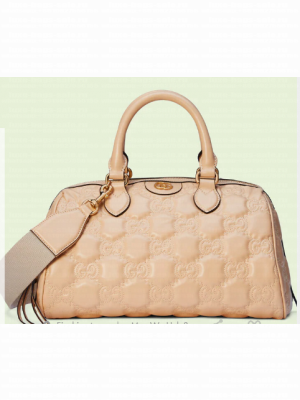 Gucci GG Matelasse leather top handle bag 702242 Beige