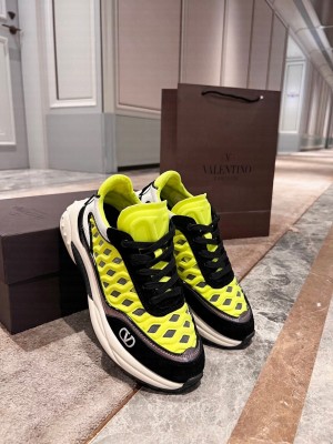 Valentino Unisex Ready Go Runner Sneaker in Wave Fabric Neon Green 2022 Collection