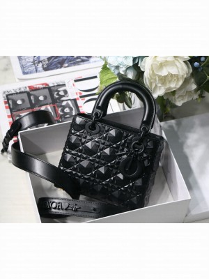 SMALL LADY DIOR BAG Cannage Calfskin M6004 black
