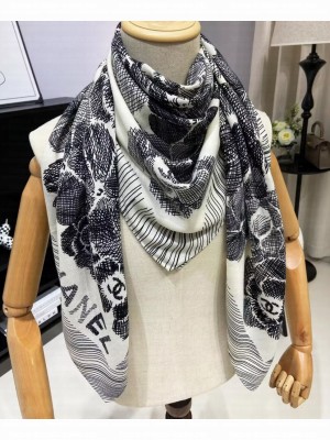 Chanel Women's Camellia Print Square Scarf