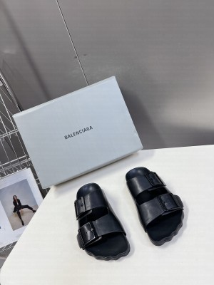 Balenciaga Unisex strap slides navy