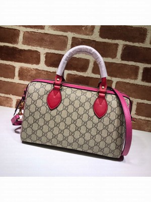 Gucci GG Canvas Boston Bag 409529 Pink Leather  Collection