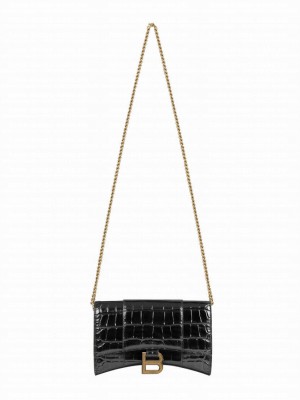 Balenciaga Hourglass Wallet On Chain 6560501 Black