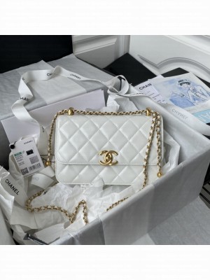 CHANEL MINI FLAP BAG AS2649 2024C White