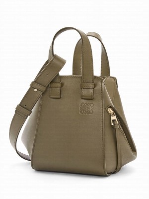 Loewe Compact Hammock Bag In Classic Calfskin Green