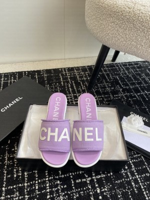 Chanel CC Logo Fabric Slide Mule 2024 021