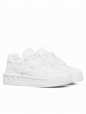 Valentino Unisex One Stud Xl Sneaker In Nappa Leather White