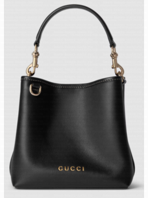 GUCCI GG EMBLEM SMALL BUCKET BAG 815118 black