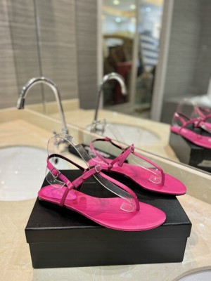 Saint Laurent Crystal Flat Thong Sandals 06