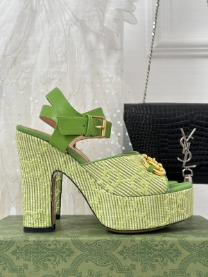 Gucci Women's horsebit 120mm heel with 30mm platform Sandals 07