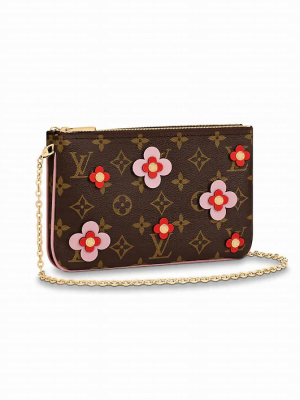 Louis Vuitton POCHETTE DOUBLE ZIP M63905 Rose Ballerine Pink
