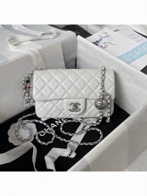 Chane1 AS1787 Mini Flap Bag White