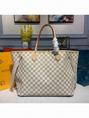 Louis Vuitton Neverfull GM Bag 40cm Damier Azur Canvas Fall/Winter 2019 Collection N41360, Beige