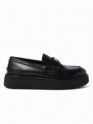 Miumiu Women's Brushed Leather Loafers 5D175E Black