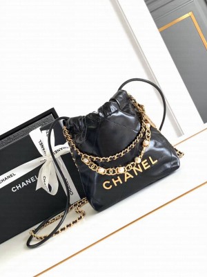 CHANEL 22 Mini Pearl Chain Handbag AS3980 Black