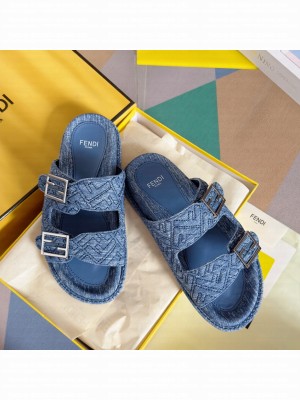 Fendi Feel Unisex Flat Slide Sandals 016